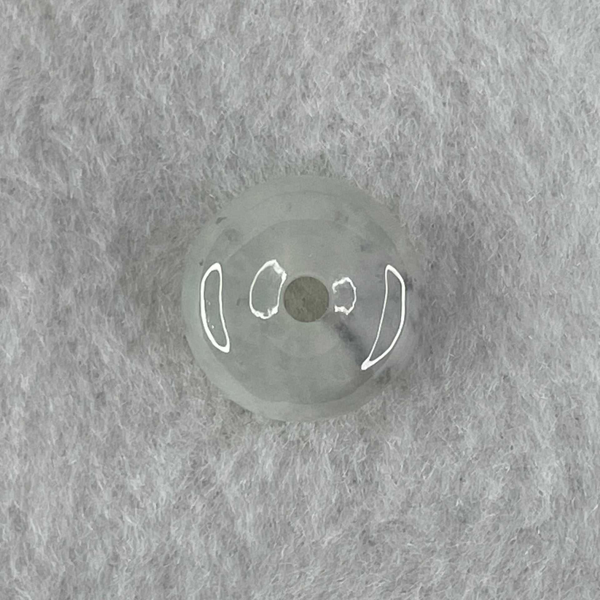 Type A Semi Icy Light Lavender With Wuji Grey Spots Jadeite Ping An Kou Charm/Pendant 2.77g 14.2 by 6.8mm - Huangs Jadeite and Jewelry Pte Ltd