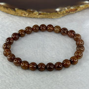 Natural Copper Rutilated Quartz Beads Bracelet 銅髮晶手镯 16.11g 16cm 7.9mm 28 Beads - Huangs Jadeite and Jewelry Pte Ltd
