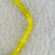 Natural Yellow Serpentine Mini Cube Beads Bracelet 6.36g 4.4mm 29 Beads - Huangs Jadeite and Jewelry Pte Ltd