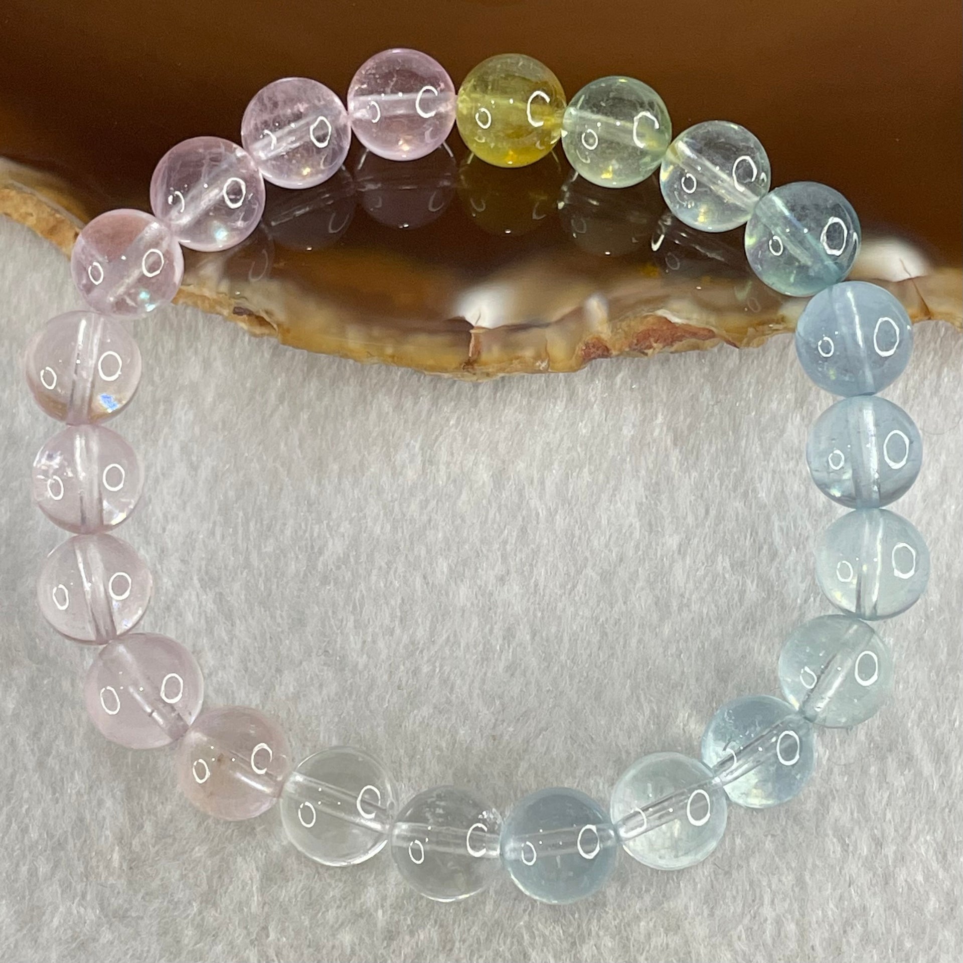 Very Very High Grade Transparent Natural Morganite Beryl Beads Bracelet 20.07g 15.5cm 8.8mm 22 Beads - Huangs Jadeite and Jewelry Pte Ltd