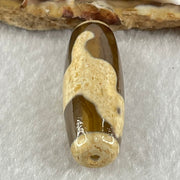 Natural Powerful Tibetan Old Oily Agate Dog Dzi Bead Heavenly Master (Tian Zhu) 狗天珠 9.77g 38.6 by 12.7mm - Huangs Jadeite and Jewelry Pte Ltd