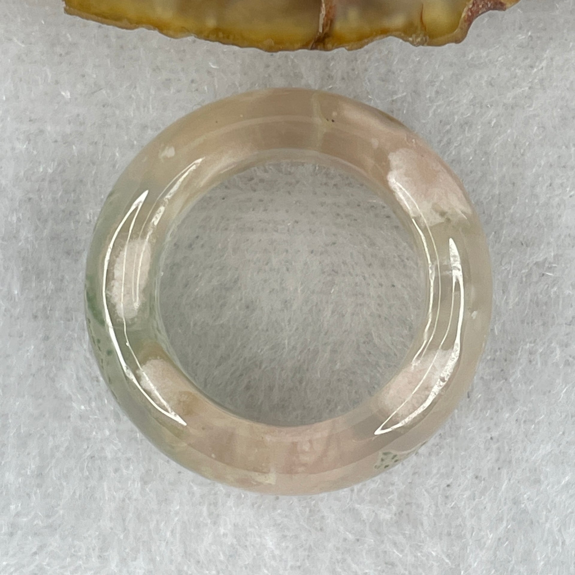 Natural Pinkish with Green Flower Agate Ring 5.34g 9.5 by 4.3mm US 5.8 HK 12.8 - Huangs Jadeite and Jewelry Pte Ltd