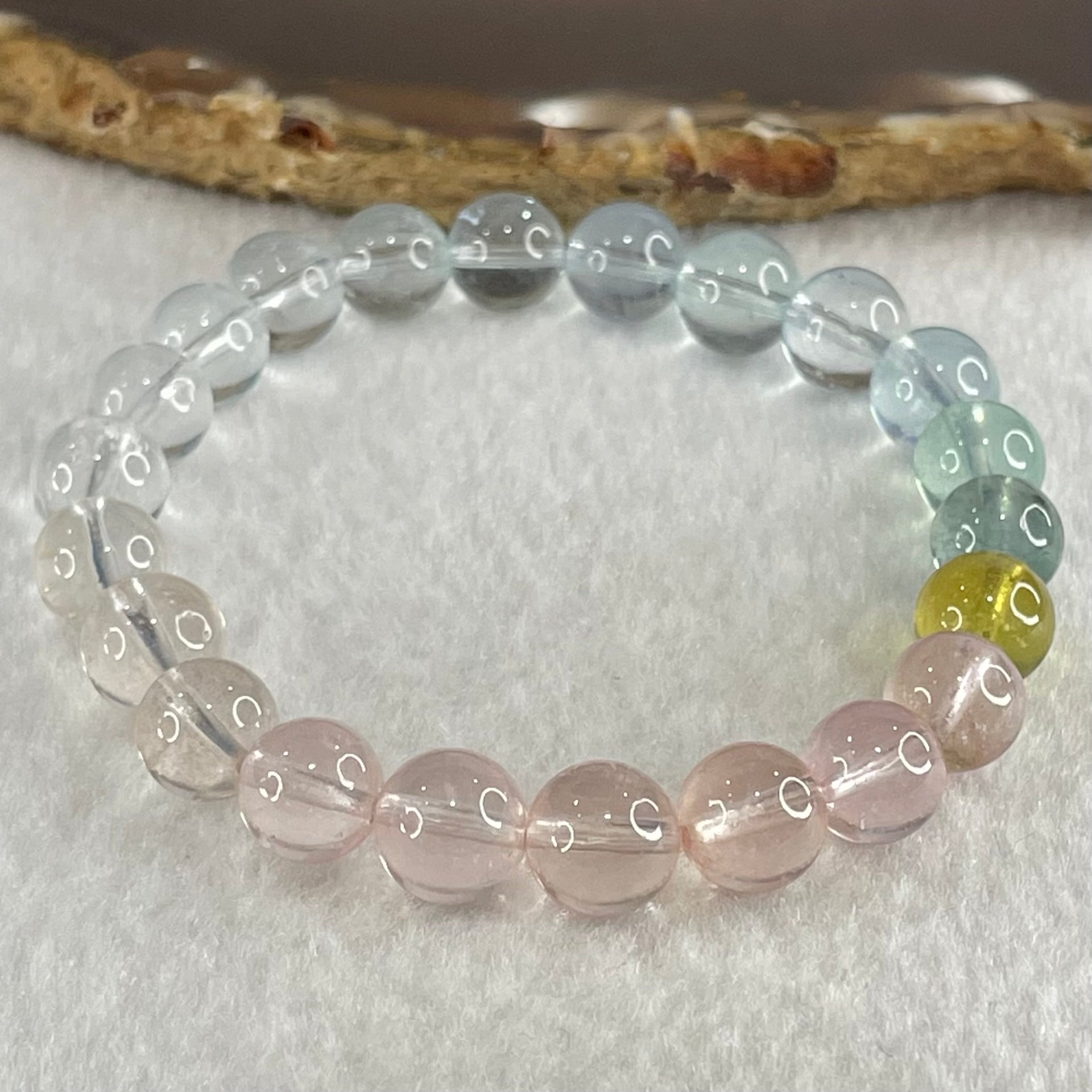 Very Very High Grade Transparent Natural Morganite Beryl Beads Bracelet 19.91g 16cm 8.8mm 22 Beads - Huangs Jadeite and Jewelry Pte Ltd