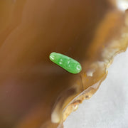 Type A Old Mine Full Green Jadeite Peapod Charm Stone For Setting 0.15g 10.3 by 4.0 by 2.0mm - Huangs Jadeite and Jewelry Pte Ltd