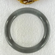 Translucent Clear Grey Crystal Bangle Internal Diameter 59.2mm 60.95g 11.9 by 11.2mm (Internal Line) - Huangs Jadeite and Jewelry Pte Ltd