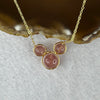 Natural Strawberry Quartz in Gold Plated Necklace 4.19g 9.6mm - Huangs Jadeite and Jewelry Pte Ltd
