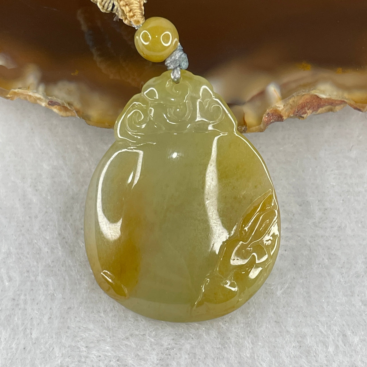 Certified Natural Type A Imperial Yellow & Faint Green Jadeite Deer Pendant | Masterpiece Hand-Carved Myanmar Feicui | Supreme Wealth, Longevity & High-Status Career Amulet (8.45g | 31.5x24.9x5.2mm)