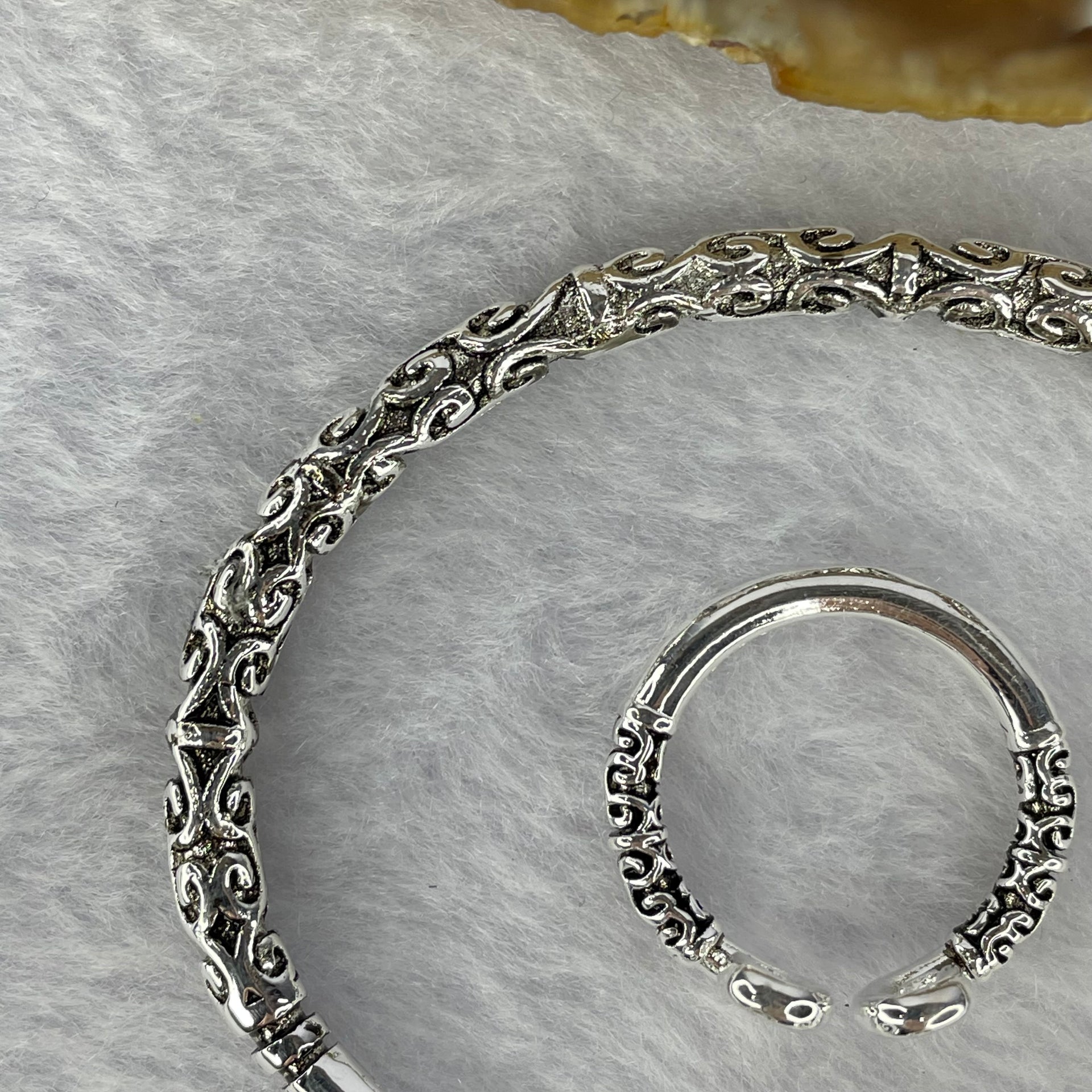 925 Sliver in Sliver Colour Monkey God/King Tightening Curse Bracelet and Ring Set 21.78g 13.6 by 5.4 mm / 3.39g 8.1 by 2.8 mm - Huangs Jadeite and Jewelry Pte Ltd