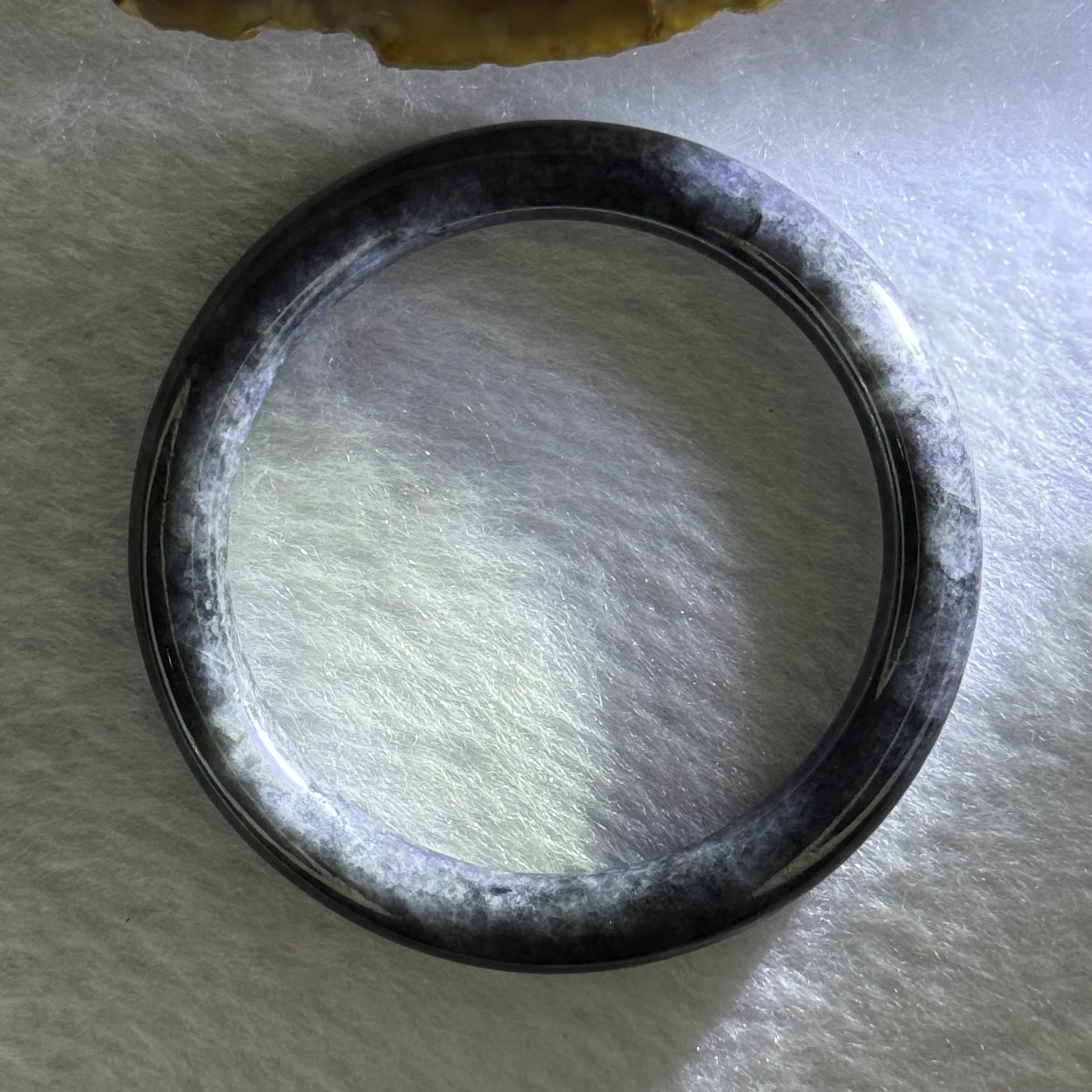 Type A Black Grey Wuji Jadeite Baby Bangle 14.39g Internal Diameter 40.3mm 5.9 by 6.2mm - Huangs Jadeite and Jewelry Pte Ltd