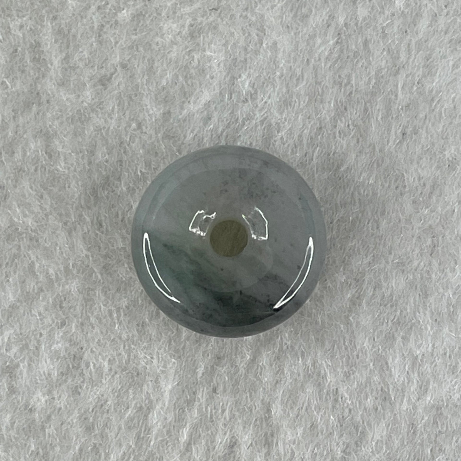 Type A Light Lavender With Wuji Grey Piao Hua Jadeite Ping An Kou Charm/Pendant 2.08g 13.6 by 5.4mm - Huangs Jadeite and Jewelry Pte Ltd