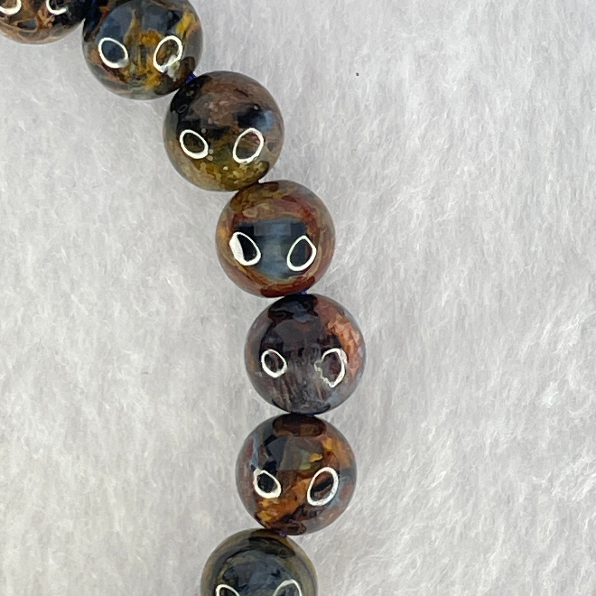 Good Grade Natural Petersite Beads Bracelet 19.87g 16cm 8.8mm 22 Beads - Huangs Jadeite and Jewelry Pte Ltd