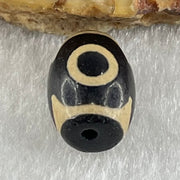 Natural Powerful Tibetan Old Oily Agate 3 Eyes Dzi Bead Heavenly Master (Tian Zhu) 三眼天诛 1.96g 13.8 by 10.0mm - Huangs Jadeite and Jewelry Pte Ltd