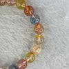 Natural Mixed Colour Snow Phantom Quartz Bracelet 天然雪花幽灵彩幽灵胶花圆珠手链 22.22g 16cm 9.4mm21 Beads - Huangs Jadeite and Jewelry Pte Ltd
