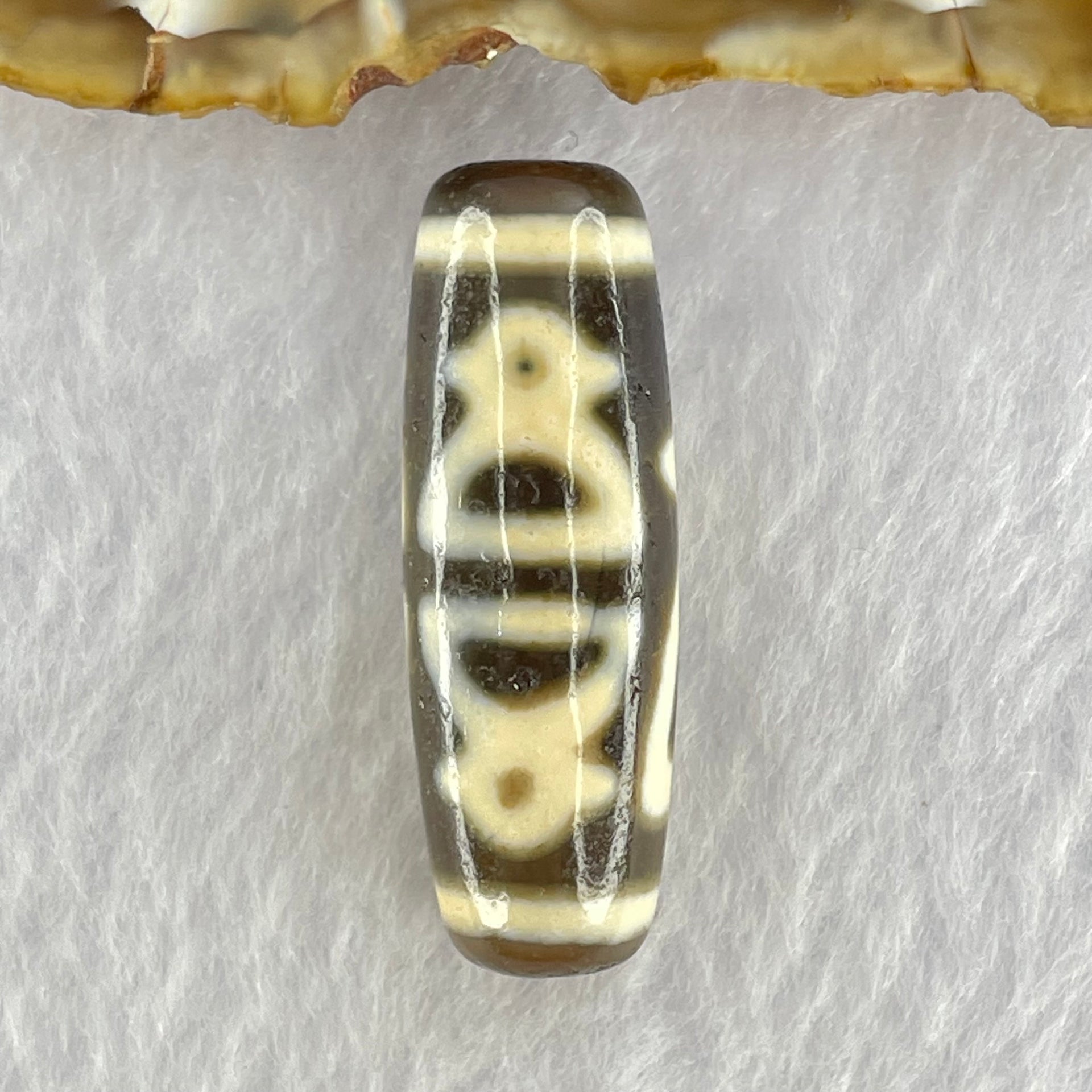 Natural Powerful Tibetan Old Oily Agate 5 Cai Shen Dzi Bead Heavenly Master (Tian Zhu) 9.29g 36.9 by 12.5mm - Huangs Jadeite and Jewelry Pte Ltd