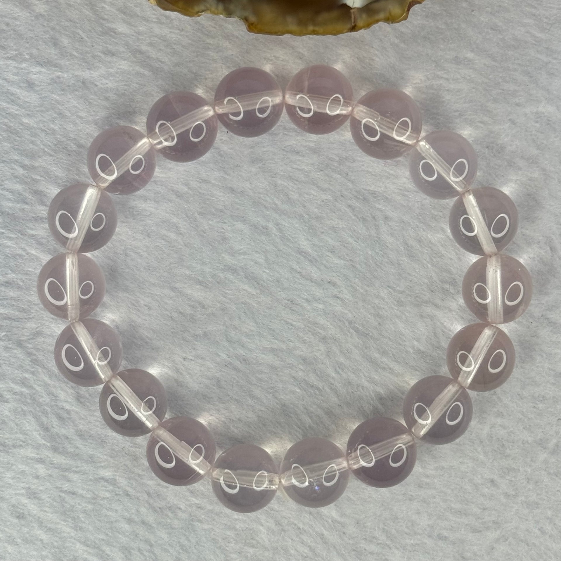 Natural Rose Quartz Beads Bracelet 天然玫瑰石英珠手链 33.93g 17cm 11.2mm 18 Beads - Huangs Jadeite and Jewelry Pte Ltd