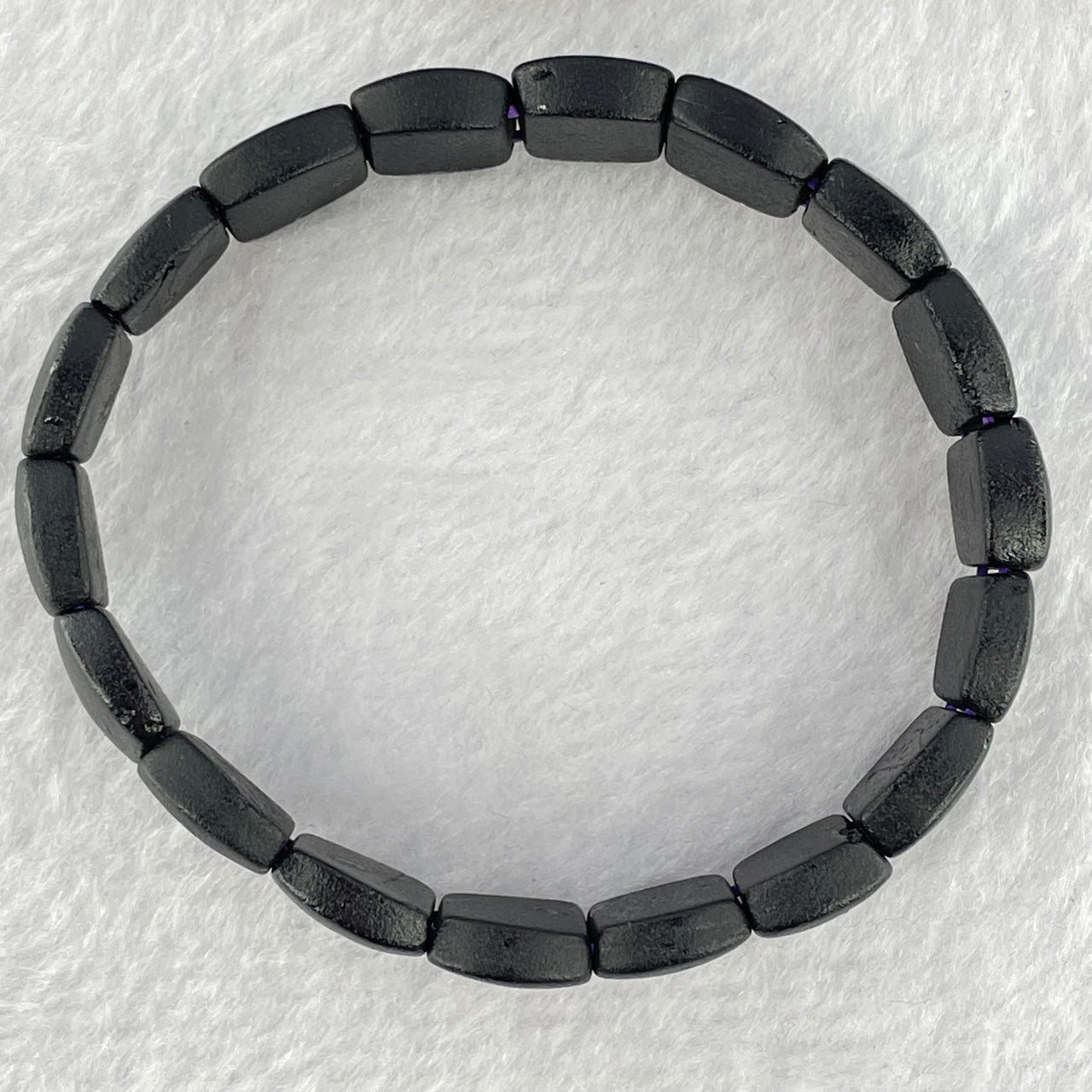 Natural Dark Matt Black Amber Beads Bracelet 天然大黑天翁琥珀手链 11.20g 17cm 14.5 by 11.2 by 5.1mm 18pcs - Huangs Jadeite and Jewelry Pte Ltd
