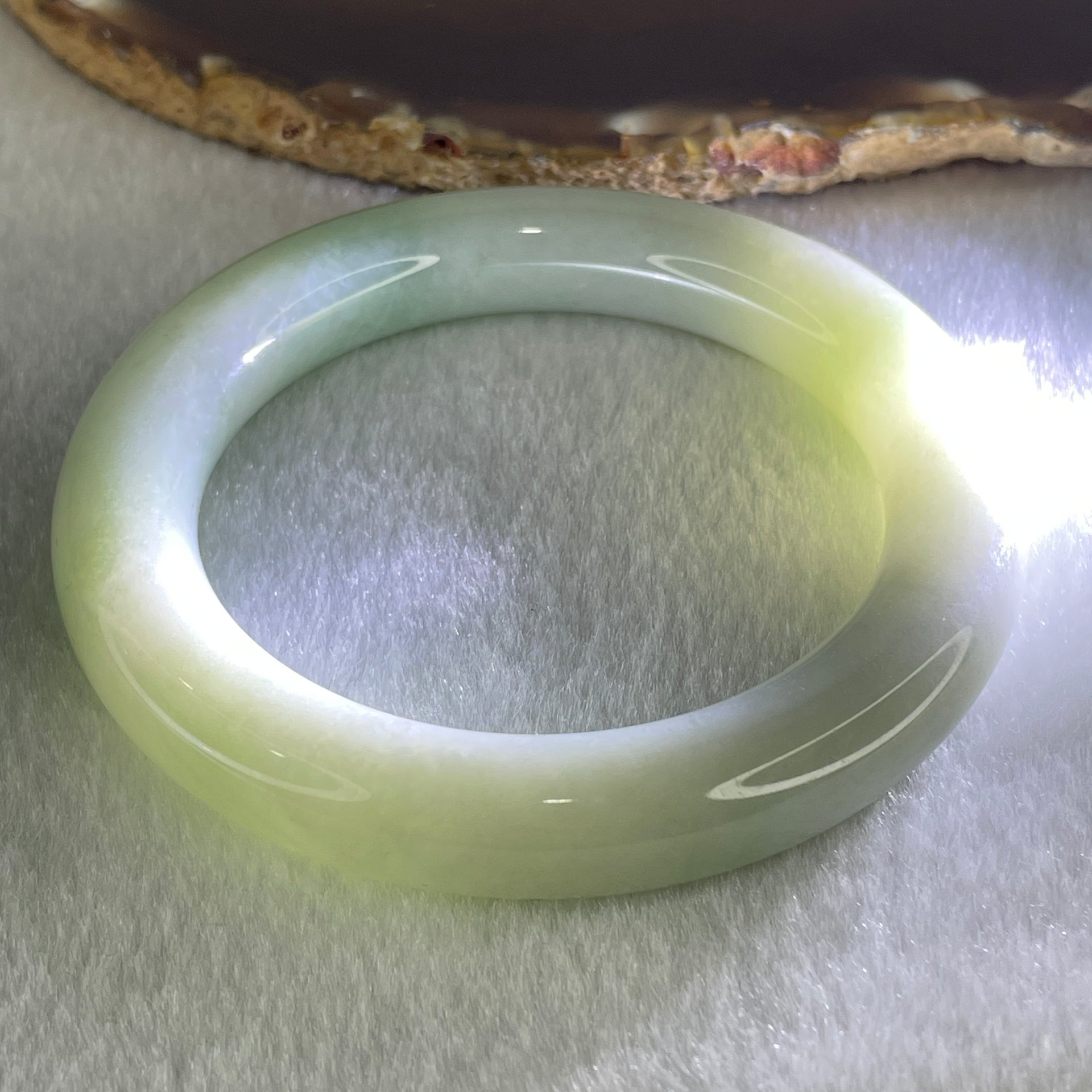 Type A Light Green Jadeite Bangle 74.92g Internal Diameter 56.6mm 11.5 by 12.4mm (Very Slight Internal Lines) - Huangs Jadeite and Jewelry Pte Ltd