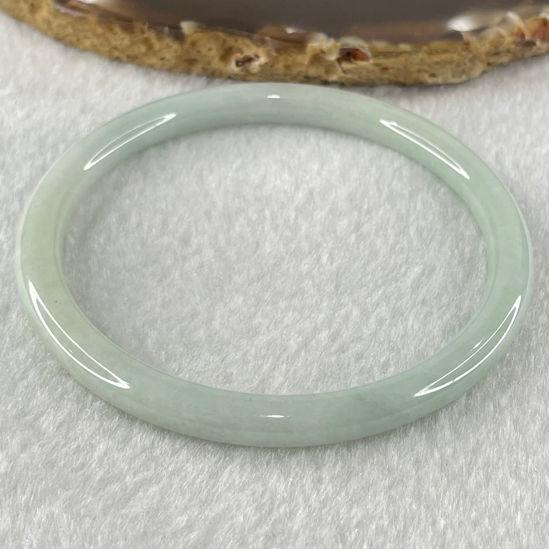 Type A Light Blueish Green Jadeite Bangle 19.39g Internal Diameter 57.6mm 5.9 by 6.0mm (Slight Internal Lines) - Huangs Jadeite and Jewelry Pte Ltd