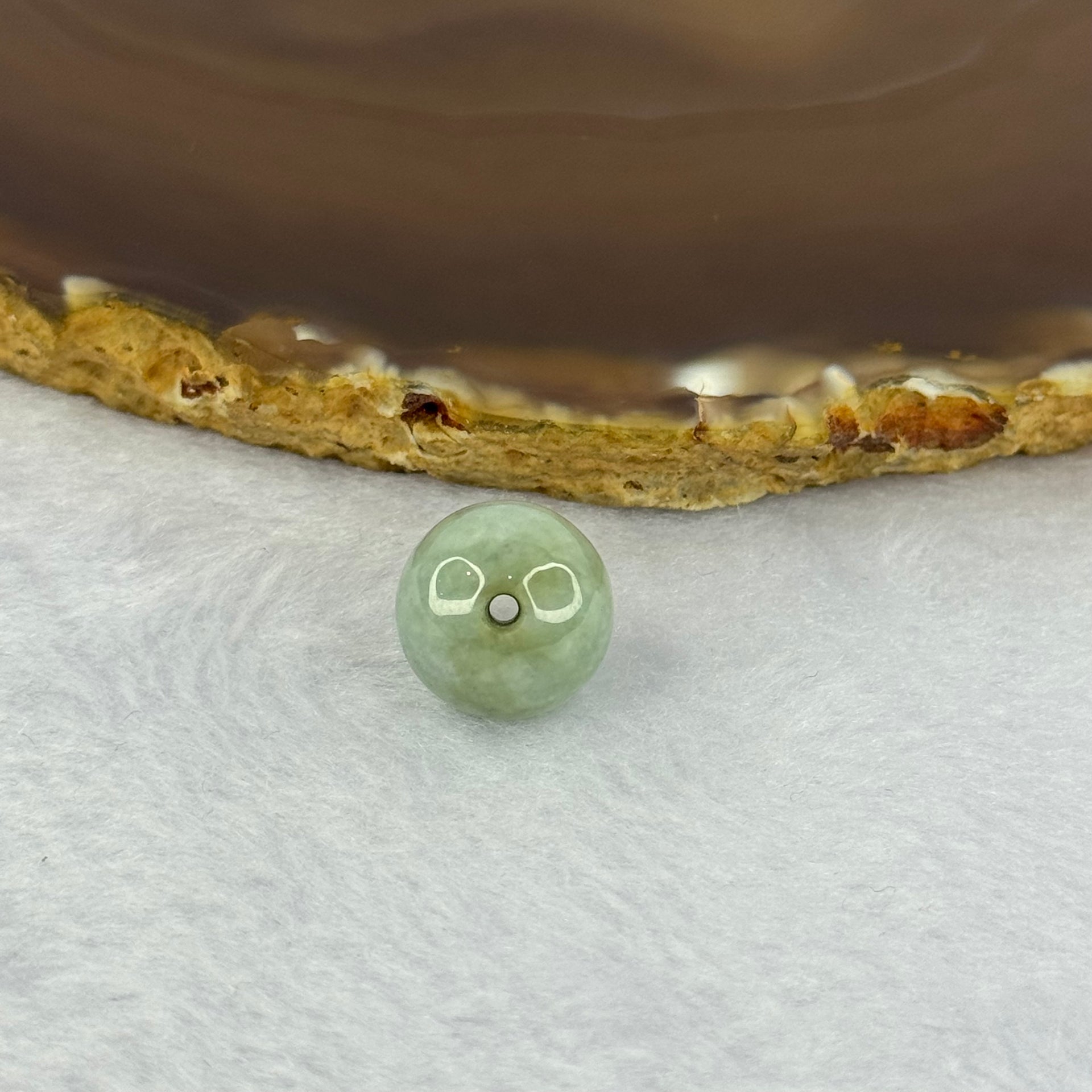 Type A Sky Blue Jadeite Bead for Bracelet/Necklace/Earrings/Ring 4.34g 13.7mm - Huangs Jadeite and Jewelry Pte Ltd