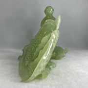 Natural Jelly Green Serpentine Tong Zhi Fishing Carp Fish Display 1,777.5g 285.0 by 150.0 by 160.0mm - Huangs Jadeite and Jewelry Pte Ltd