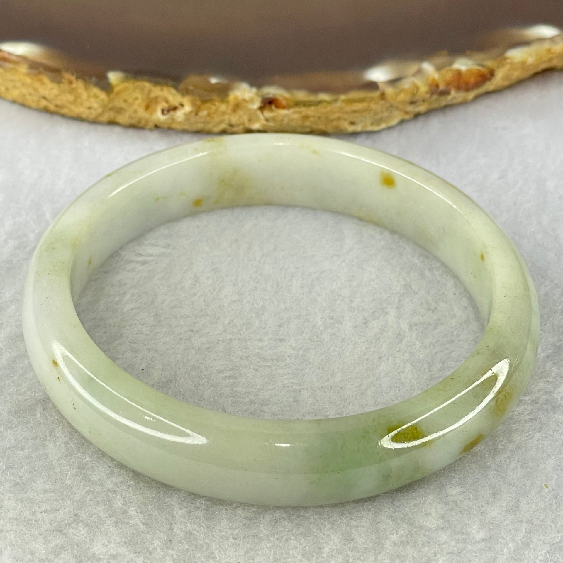 Type A Lavender and Green with Brown Patches Jadeite Bangle Internal Diameter 58.2mm 48.01g 12.3 by 7.6mm (Very Slight Internal Lines) - Huangs Jadeite and Jewelry Pte Ltd