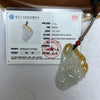 Type A Light Green Lavender and Yellow Jadeite Guan Yin Pendent 21.72g 56.4 by 34.1 by 5.7mm - Huangs Jadeite and Jewelry Pte Ltd