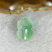 Type A Bright Green with Faint Lavender Jadeite Pixiu Pendent A货辣绿和浅紫罗兰翡翠貔貅吊坠 6.66g 22.7 by 15.6 by 9.6 mm - Huangs Jadeite and Jewelry Pte Ltd