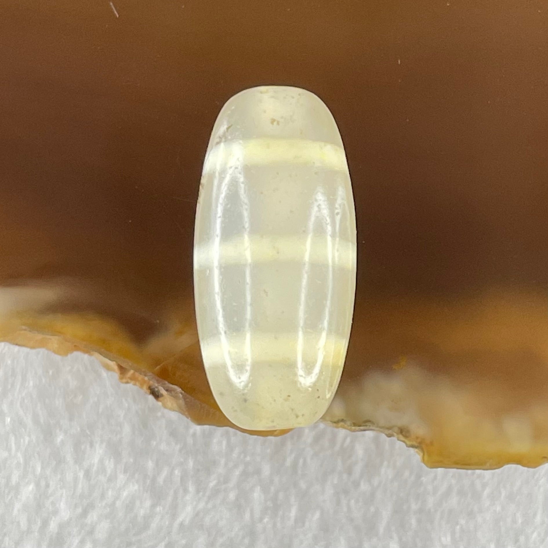 Natural Powerful Tibetan Old Oily Agate 3-Lines Dzi Bead Heavenly Master (Tian Zhu) 三行天诛 2.65g 20.0 by 9.5mm - Huangs Jadeite and Jewelry Pte Ltd