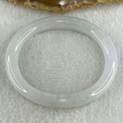 Type A Natural Light Lavender Light Green Jadeite Oval Bangle 37.95g Inner Diameter 54.6mm 9.3 by 8.7mm (Very Very Slight Internal Lines) - Huangs Jadeite and Jewelry Pte Ltd