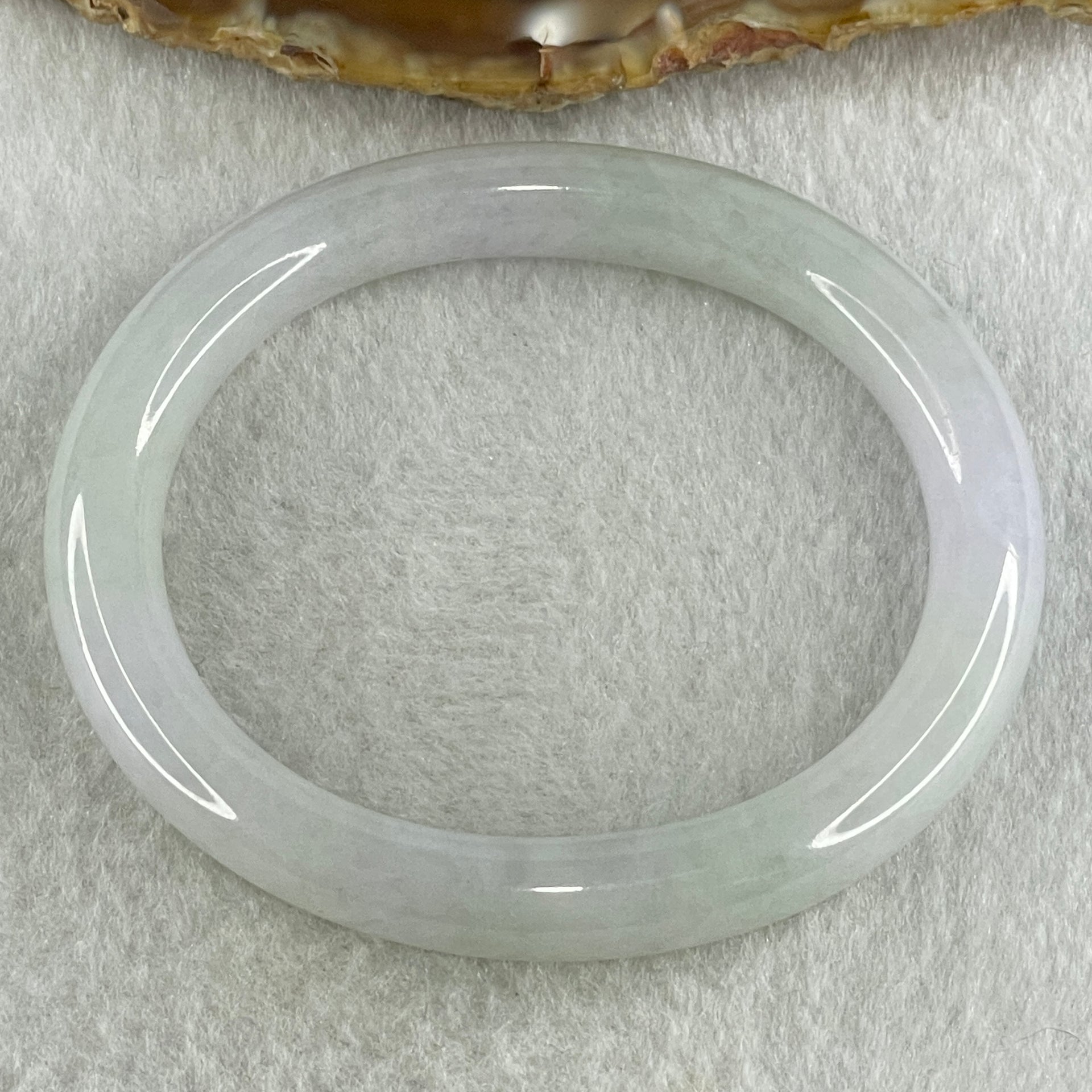 Type A Natural Light Lavender Light Green Jadeite Oval Bangle 37.95g Inner Diameter 54.6mm 9.3 by 8.7mm (Very Very Slight Internal Lines) - Huangs Jadeite and Jewelry Pte Ltd