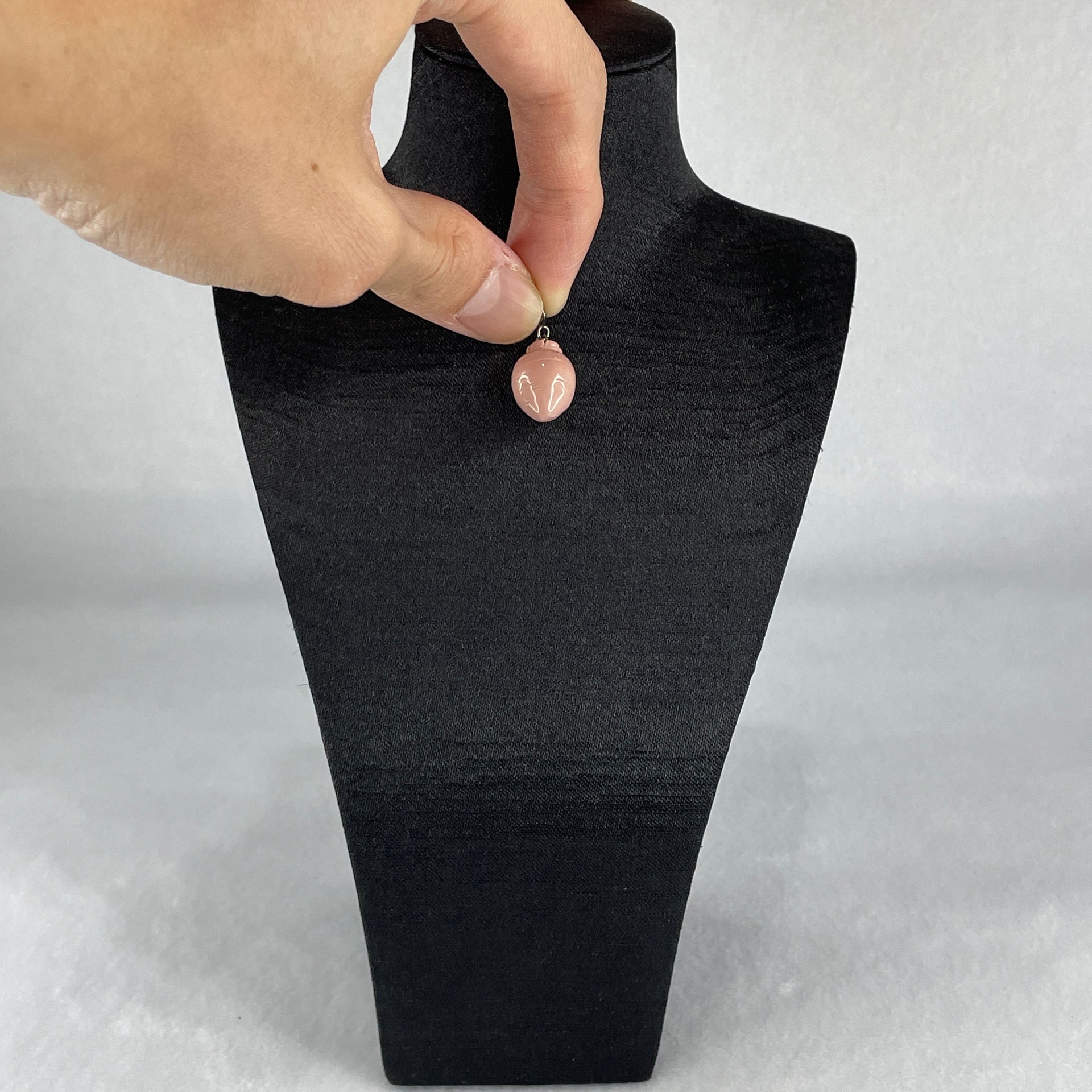 Natural Pink Gobi Agate Carrot Charm 2.68g 15.7 by 11.7mm - Huangs Jadeite and Jewelry Pte Ltd