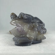 Natural Purpleish Wuji with White Agate with Amethyst 3 Legged Toast Display 1,382.4g 157.0 by 108.0 by 85.0mm - Huangs Jadeite and Jewelry Pte Ltd