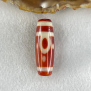 Natural Powerful Tibetan Old Oily Red White Agate One Eye Earth Element Dzi Bead Heavenly Master (Tian Zhu) 一眼土元素天珠 9.86g 37.7 by 13.1mm - Huangs Jadeite and Jewelry Pte Ltd