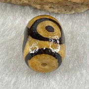 Natural Powerful Tibetan Old Oily Agate 3 Eyes Dzi Bead Heavenly Master (Tian Zhu) 三眼天诛 2.33g 14.0 by 10.3mm - Huangs Jadeite and Jewelry Pte Ltd
