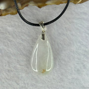 Type A Light Lavender Yellow Teardrop Pendant with S925 Clasp 4.68g 24.1 by 13.0 by 6.7mm - Huangs Jadeite and Jewelry Pte Ltd