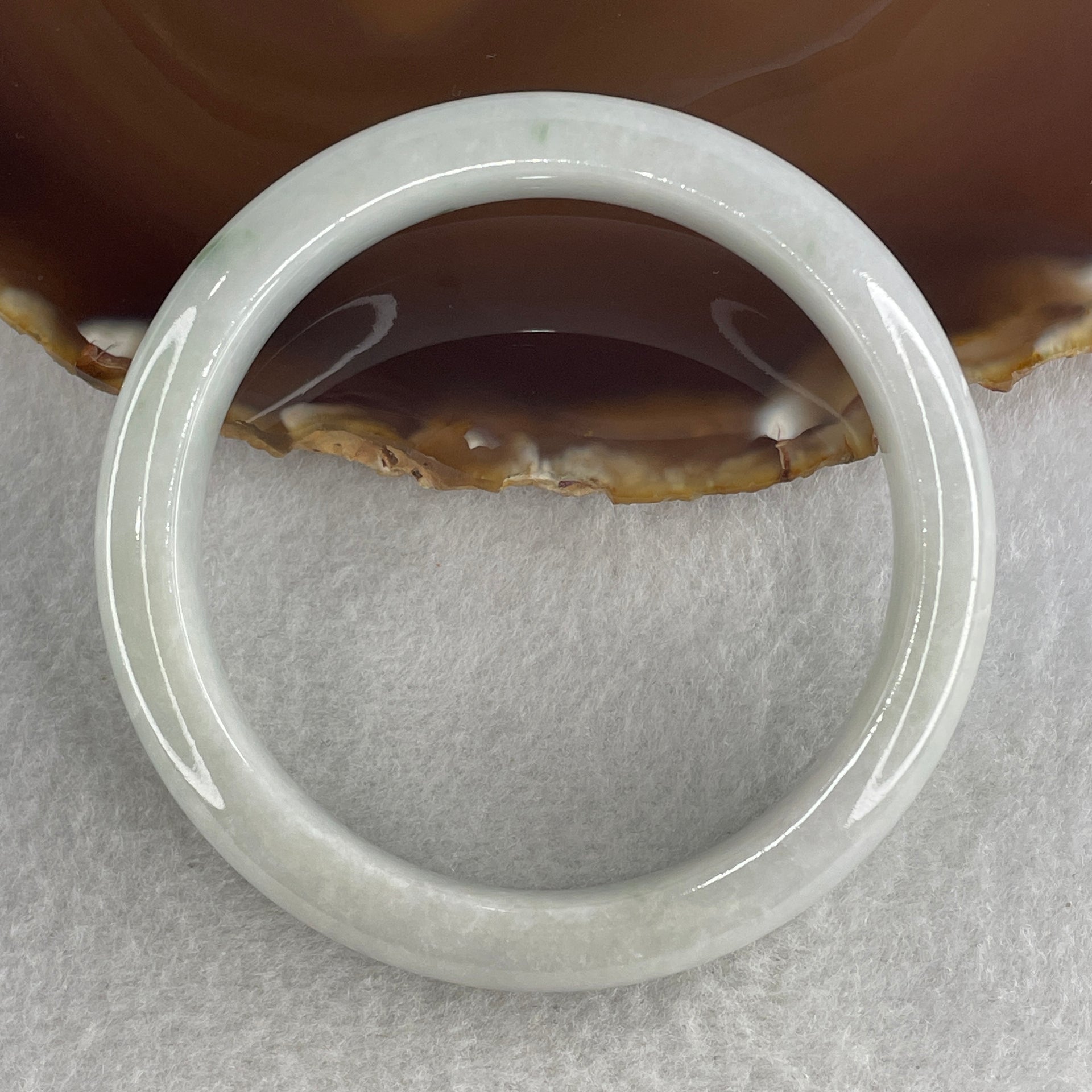 Natural Type A Light Green Jadeite Bangle 54.47g Internal Diameter 58.9mm 11.5 by 9.0mm (Slight Internal Lines) - Huangs Jadeite and Jewelry Pte Ltd