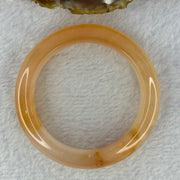 Transparent Peach Yellow Quartzite Jade Bangle 天山水沫玉手镯 43.05g Internal Diameter 48.3mm 13.3 by 9.3mm - Huangs Jadeite and Jewelry Pte Ltd