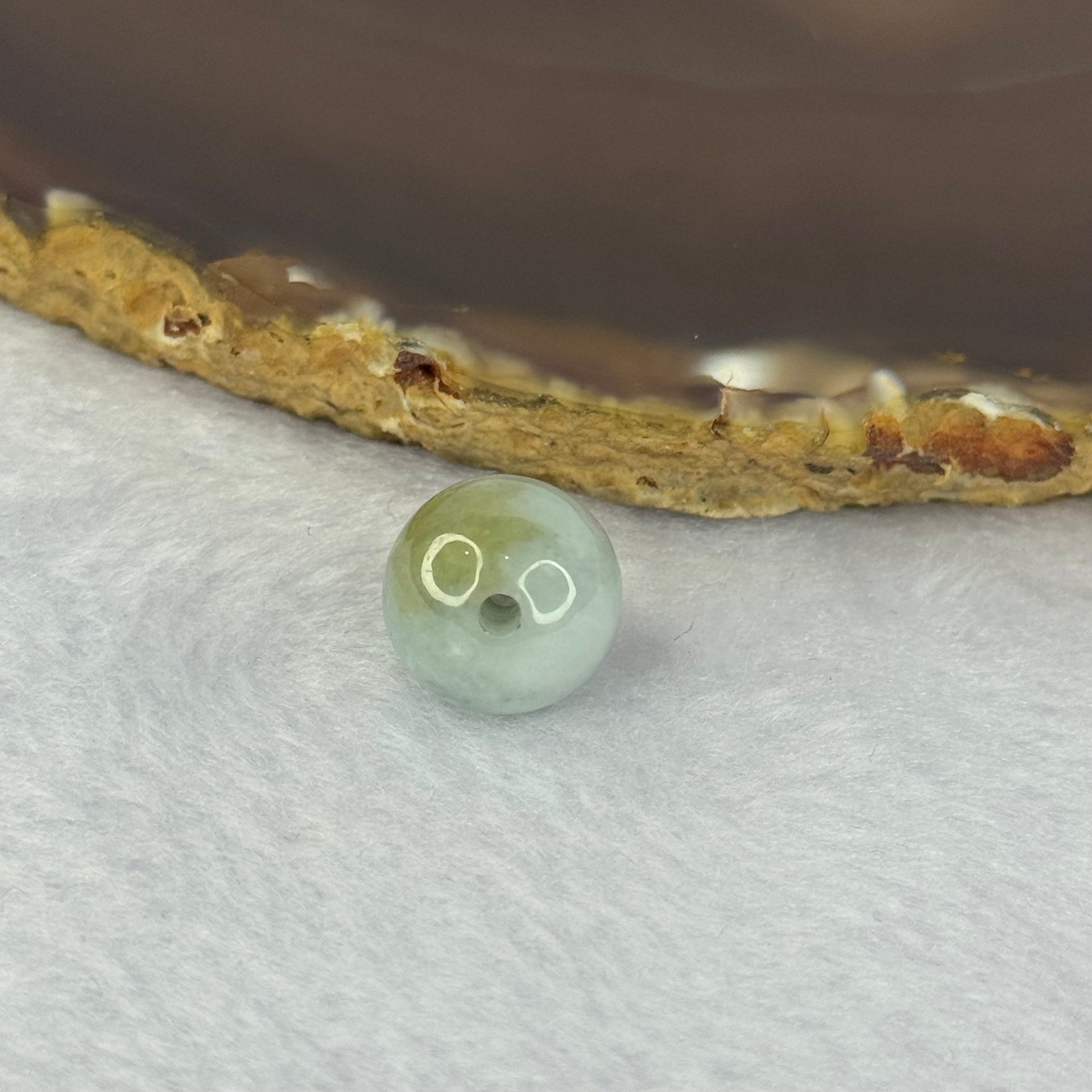 Type A Lavender with Sky Blue and Yellowish Green Patches Jadeite Bead for Bracelet/Necklace/Earrings/Ring 4.04g 13.4mm - Huangs Jadeite and Jewelry Pte Ltd