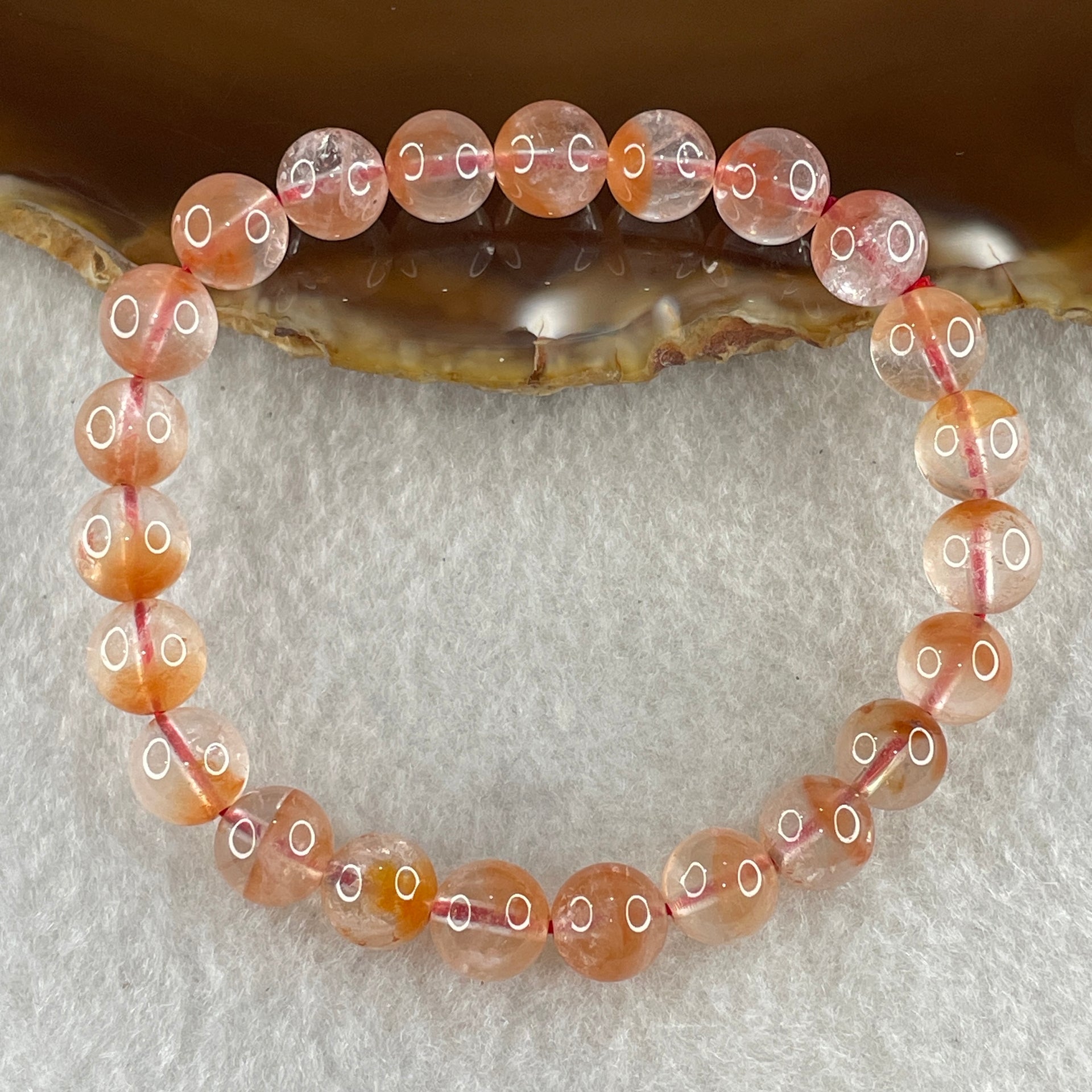 Natural Ferruginous Quartz Bracelet 17.08g 15cm 8.3mm 23 Beads - Huangs Jadeite and Jewelry Pte Ltd