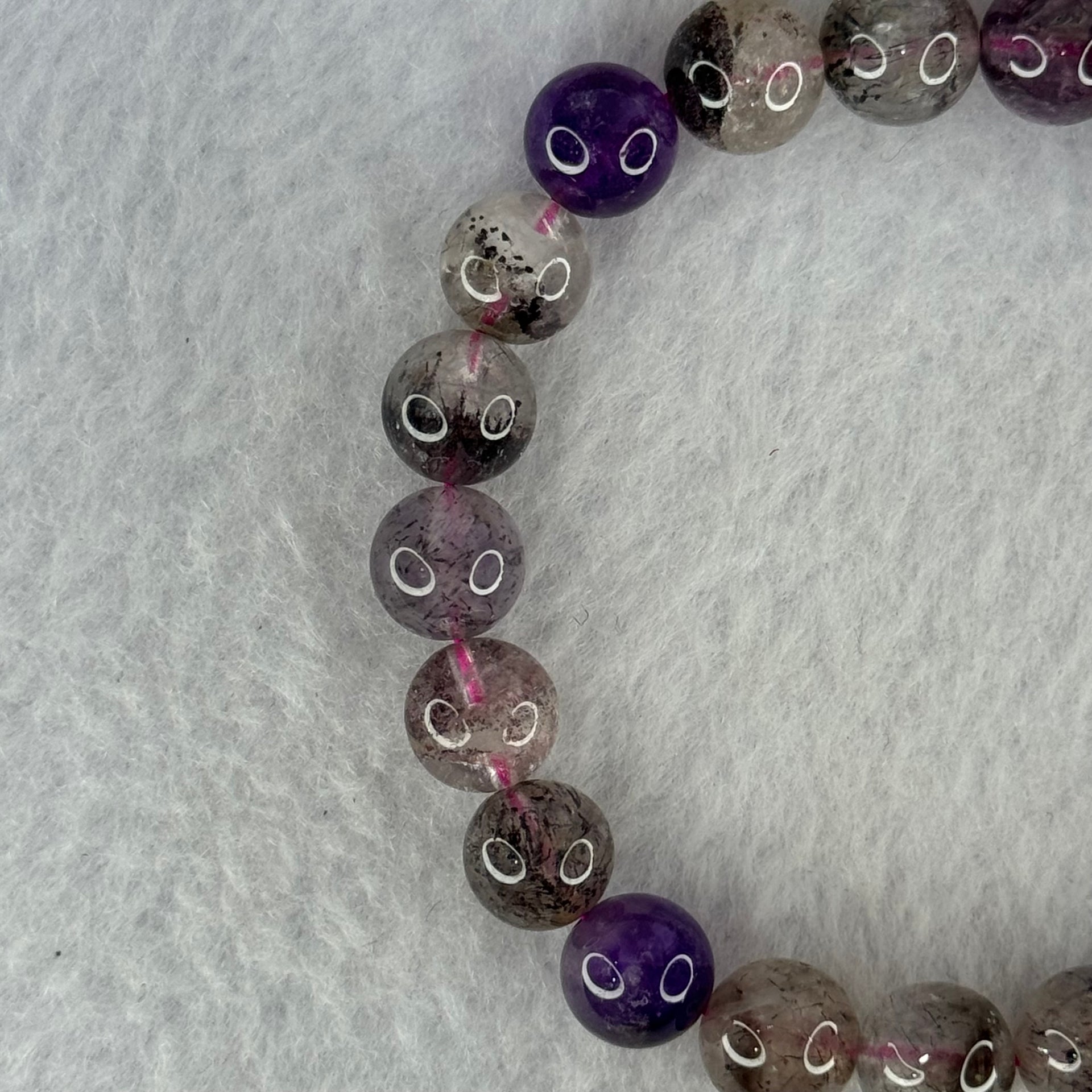 Natural Super 7 Beads Bracelet 23.17g 17cm 9.3mm 22 Beads - Huangs Jadeite and Jewelry Pte Ltd