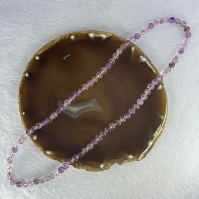 Average Grade Natural Super 7 Crystal Beads Necklace 天然超级七水晶珠项链 34.44g 54cm 6.9mm 85 Beads