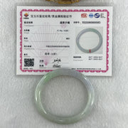 Type A Natural Light Green with Lavender Jadeite Oval Bangle 35.99g Inner Diameter 53.9mm 8.2 by 7.7mm (Very Very Slight Internal Line) - Huangs Jadeite and Jewelry Pte Ltd