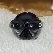 Black Obsidian Labubu Charm Display 15.67g 29.4 by 22.2 by 19.6mm - Huangs Jadeite and Jewelry Pte Ltd