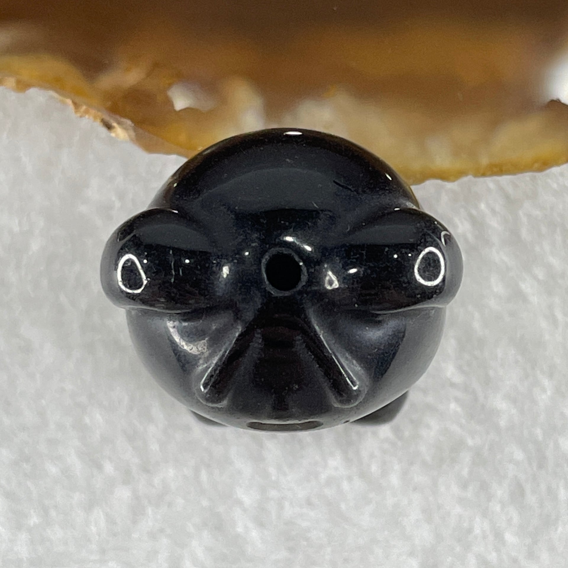 Black Obsidian Labubu Charm Display 15.67g 29.4 by 22.2 by 19.6mm - Huangs Jadeite and Jewelry Pte Ltd