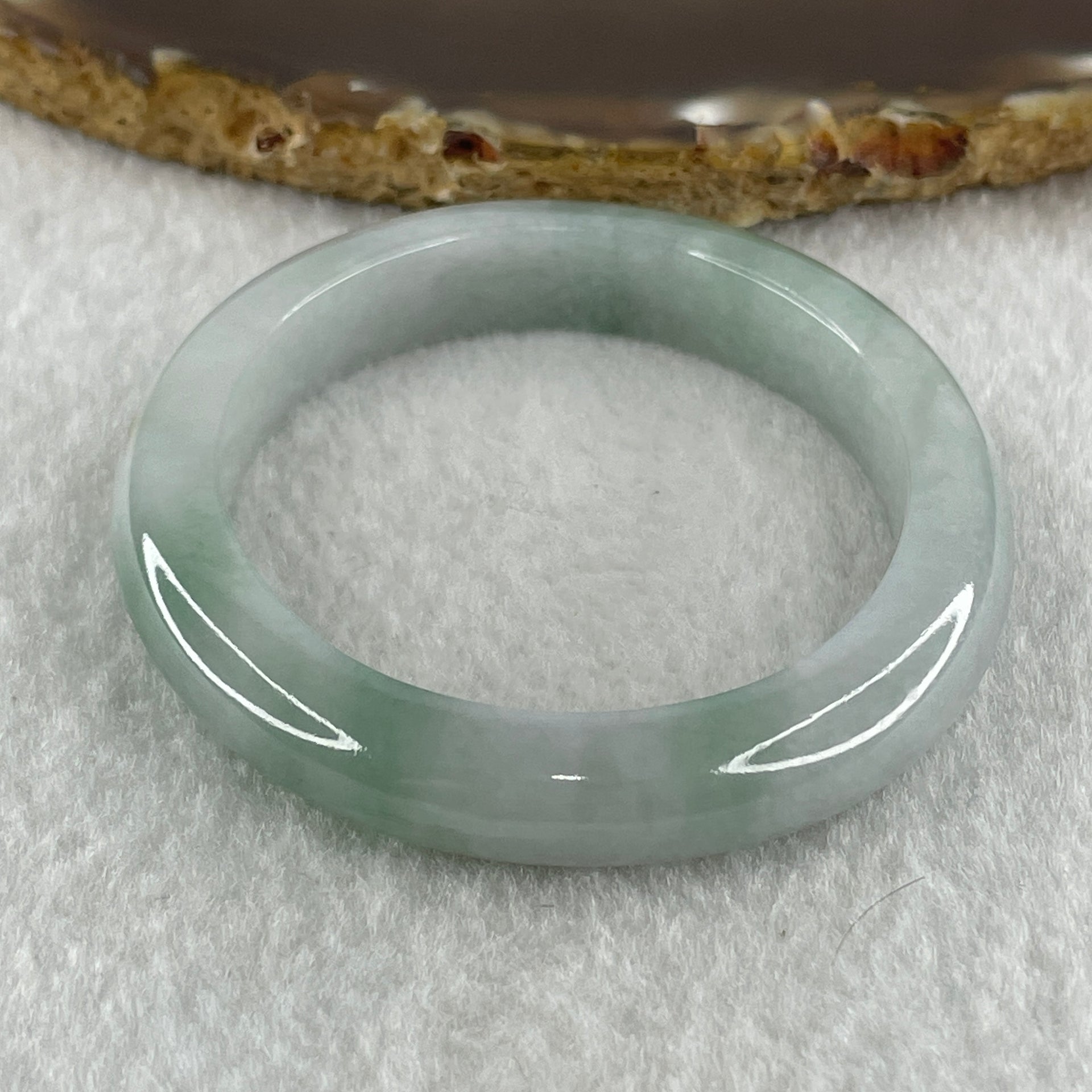 Type A Natural Light Green Jadeite Oval Bangle 34.44g Inner Diameter 52.2mm 9.2 by 8.0mm (Internal Lines) - Huangs Jadeite and Jewelry Pte Ltd