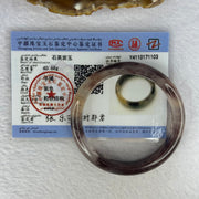 Transparent Quartzite Jade Dark Purple with Purple and Yellow Patches Bangle 天山玉手镯 Internal Diameter 54.8mm 40.68g 12.4 by 7.8mm - Huangs Jadeite and Jewelry Pte Ltd