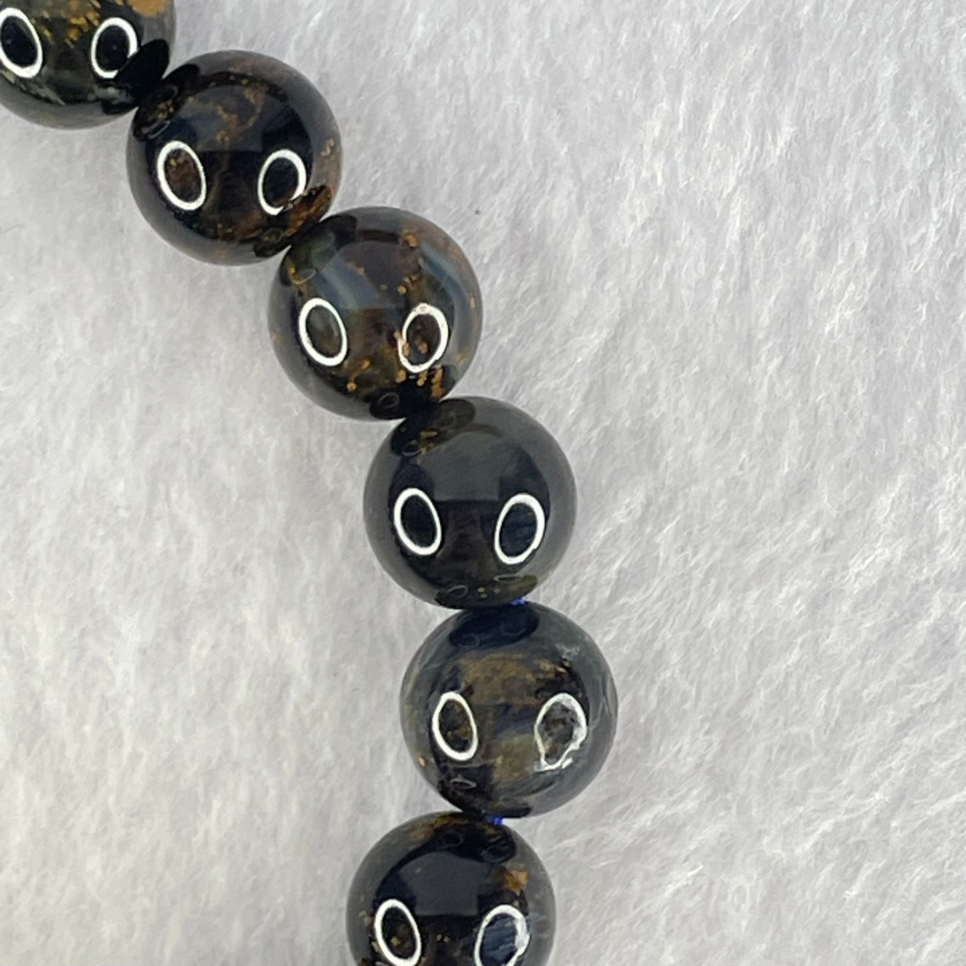 Good Grade Natural Petersite Beads Bracelet 27.55g 16cm 10.3mm 19 Beads - Huangs Jadeite and Jewelry Pte Ltd
