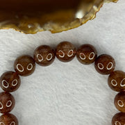 Natural Copper Rutilated Quartz Beads Bracelet 天然銅髮晶手镯 37.22g 17cm 11.8mm 17 Beads - Huangs Jadeite and Jewelry Pte Ltd