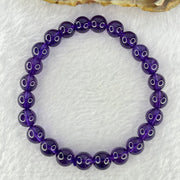 Very Good Grade Natural Amethyst Bracelet 18.15g 16cm 8.4mm 24 Beads - Huangs Jadeite and Jewelry Pte Ltd