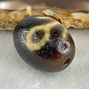 Natural Powerful Tibetan Old Oily Agate Patina Guiren Tairen Human Dzi Bead Totem Amulet Heavenly Master (Tian Zhu) 贵人天诛 8.24g 21.0 by 16.9mm - Huangs Jadeite and Jewelry Pte Ltd